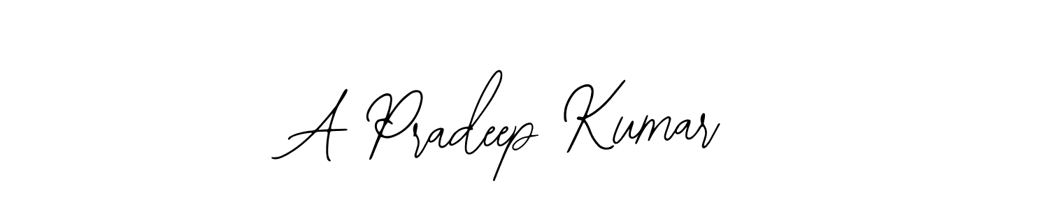 Use a signature maker to create a handwritten signature online. With this signature software, you can design (Bearetta-2O07w) your own signature for name A Pradeep Kumar. A Pradeep Kumar signature style 12 images and pictures png