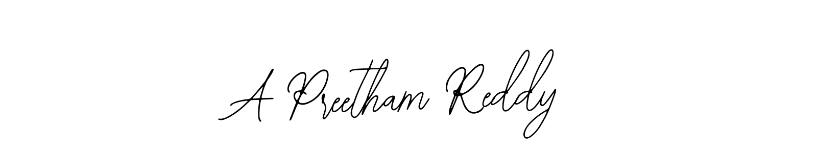 Also You can easily find your signature by using the search form. We will create A Preetham Reddy name handwritten signature images for you free of cost using Bearetta-2O07w sign style. A Preetham Reddy signature style 12 images and pictures png