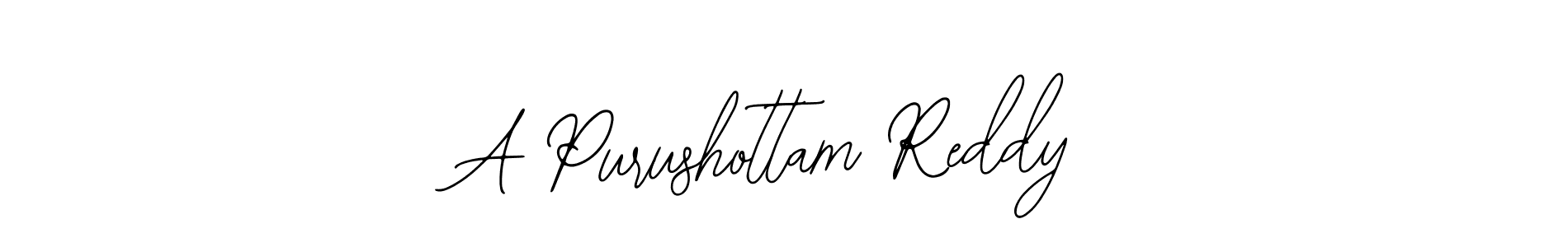 How to make A Purushottam Reddy name signature. Use Bearetta-2O07w style for creating short signs online. This is the latest handwritten sign. A Purushottam Reddy signature style 12 images and pictures png