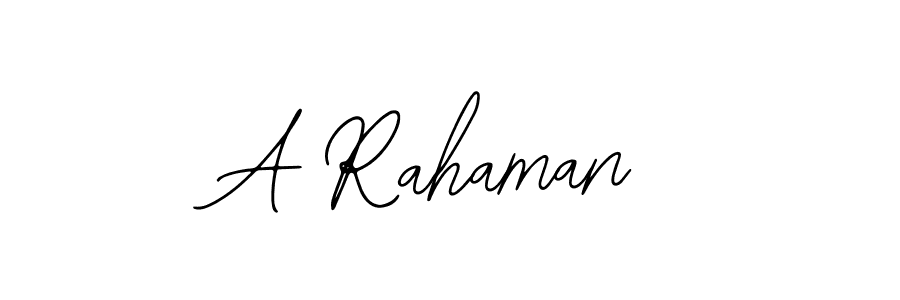 Design your own signature with our free online signature maker. With this signature software, you can create a handwritten (Bearetta-2O07w) signature for name A Rahaman. A Rahaman signature style 12 images and pictures png