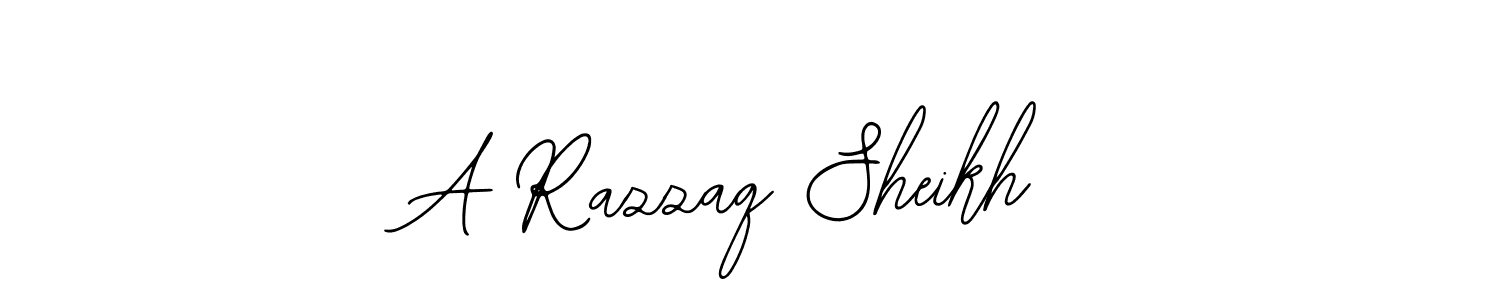 Make a beautiful signature design for name A Razzaq Sheikh. With this signature (Bearetta-2O07w) style, you can create a handwritten signature for free. A Razzaq Sheikh signature style 12 images and pictures png