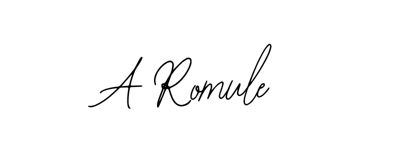 How to make A Romule name signature. Use Bearetta-2O07w style for creating short signs online. This is the latest handwritten sign. A Romule signature style 12 images and pictures png