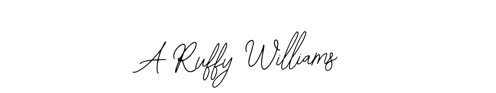 The best way (Bearetta-2O07w) to make a short signature is to pick only two or three words in your name. The name A Ruffy Williams include a total of six letters. For converting this name. A Ruffy Williams signature style 12 images and pictures png