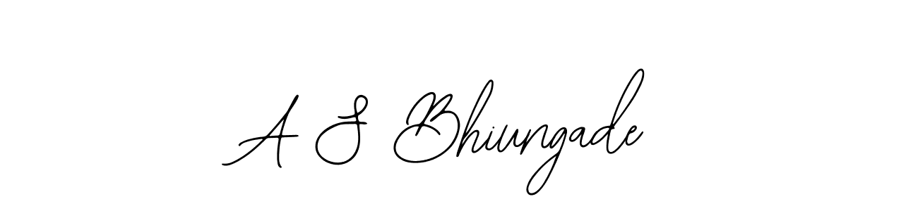 Design your own signature with our free online signature maker. With this signature software, you can create a handwritten (Bearetta-2O07w) signature for name A S Bhiungade. A S Bhiungade signature style 12 images and pictures png