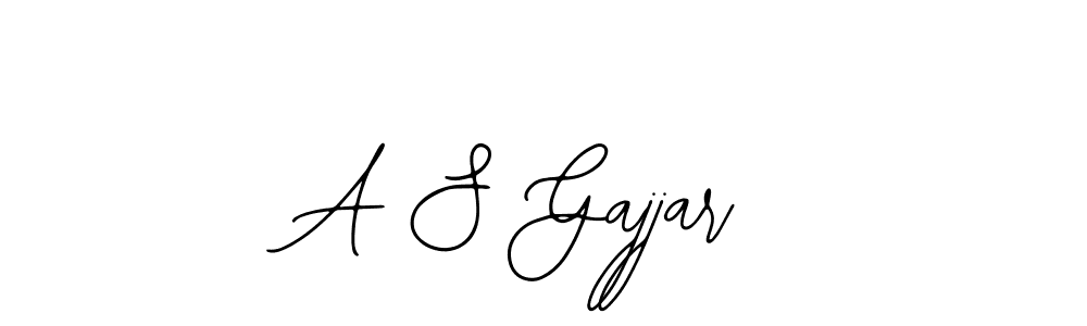 Bearetta-2O07w is a professional signature style that is perfect for those who want to add a touch of class to their signature. It is also a great choice for those who want to make their signature more unique. Get A S Gajjar name to fancy signature for free. A S Gajjar signature style 12 images and pictures png