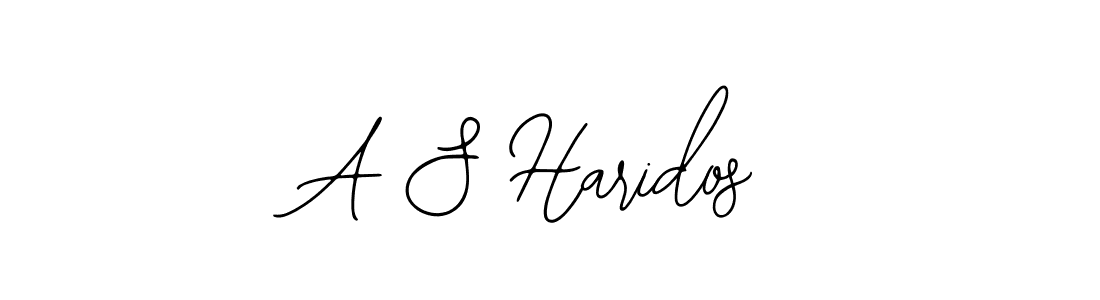 How to make A S Haridos name signature. Use Bearetta-2O07w style for creating short signs online. This is the latest handwritten sign. A S Haridos signature style 12 images and pictures png