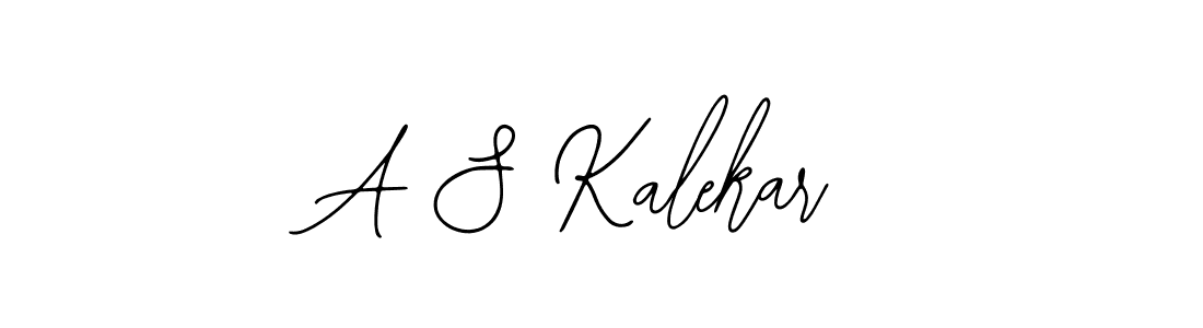 How to make A S Kalekar name signature. Use Bearetta-2O07w style for creating short signs online. This is the latest handwritten sign. A S Kalekar signature style 12 images and pictures png