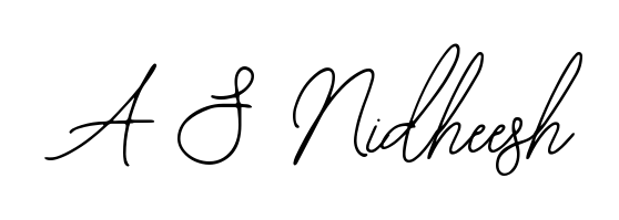 Quickly download A S Nidheesh name signature in high-resolution PNG using Bearetta-2O07w style. Ready to insert into PDFs and online applications. A S Nidheesh signature style 12 images and pictures png