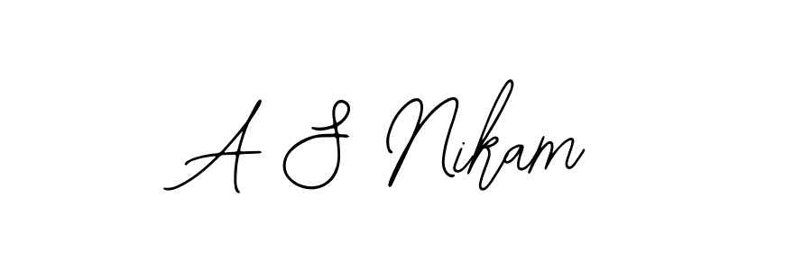 It looks lik you need a new signature style for name A S Nikam. Design unique handwritten (Bearetta-2O07w) signature with our free signature maker in just a few clicks. A S Nikam signature style 12 images and pictures png