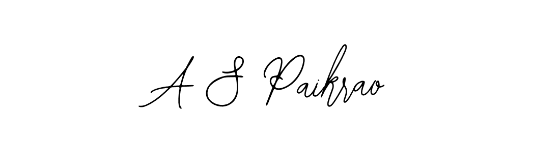 Make a beautiful signature design for name A S Paikrao. With this signature (Bearetta-2O07w) style, you can create a handwritten signature for free. A S Paikrao signature style 12 images and pictures png