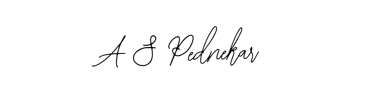 This is the best signature style for the A S Pednekar name. Also you like these signature font (Bearetta-2O07w). Mix name signature. A S Pednekar signature style 12 images and pictures png