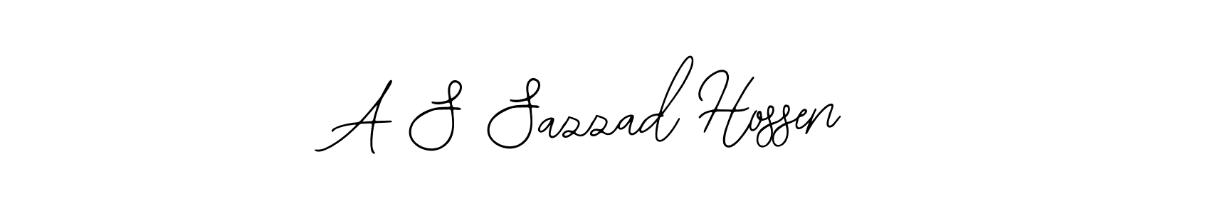 Use a signature maker to create a handwritten signature online. With this signature software, you can design (Bearetta-2O07w) your own signature for name A S Sazzad Hossen. A S Sazzad Hossen signature style 12 images and pictures png