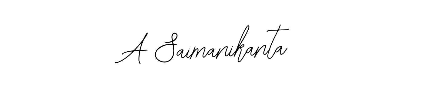 You should practise on your own different ways (Bearetta-2O07w) to write your name (A Saimanikanta) in signature. don't let someone else do it for you. A Saimanikanta signature style 12 images and pictures png