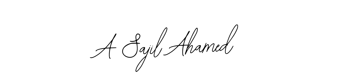 Design your own signature with our free online signature maker. With this signature software, you can create a handwritten (Bearetta-2O07w) signature for name A Sajil Ahamed. A Sajil Ahamed signature style 12 images and pictures png