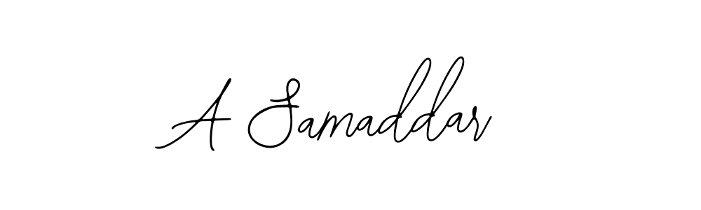 Make a beautiful signature design for name A Samaddar. With this signature (Bearetta-2O07w) style, you can create a handwritten signature for free. A Samaddar signature style 12 images and pictures png