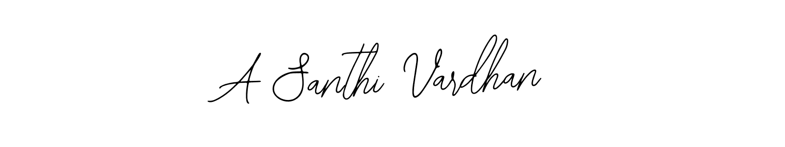 How to make A Santhi Vardhan name signature. Use Bearetta-2O07w style for creating short signs online. This is the latest handwritten sign. A Santhi Vardhan signature style 12 images and pictures png