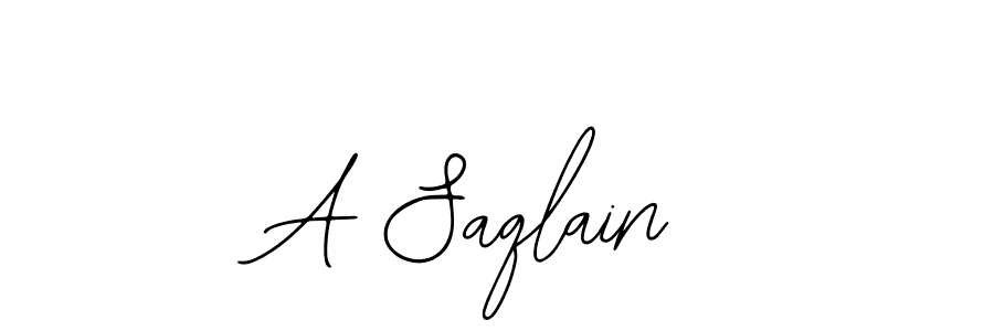 How to make A Saqlain name signature. Use Bearetta-2O07w style for creating short signs online. This is the latest handwritten sign. A Saqlain signature style 12 images and pictures png