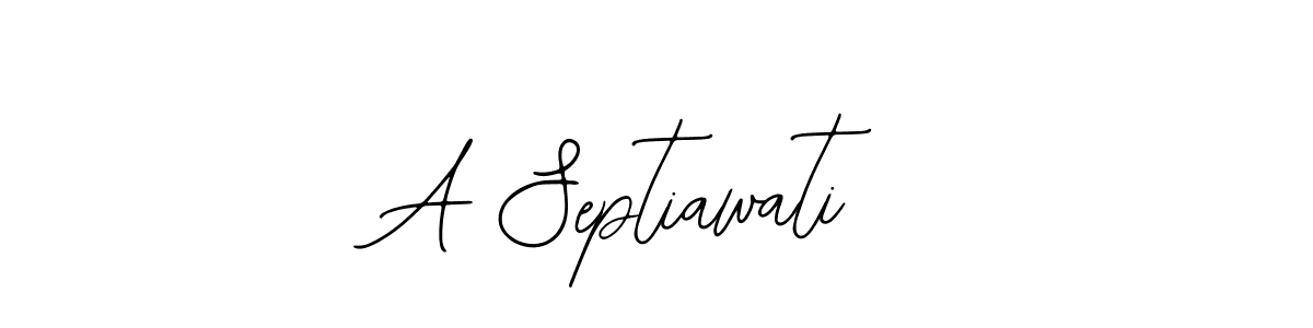 Create a beautiful signature design for name A Septiawati. With this signature (Bearetta-2O07w) fonts, you can make a handwritten signature for free. A Septiawati signature style 12 images and pictures png