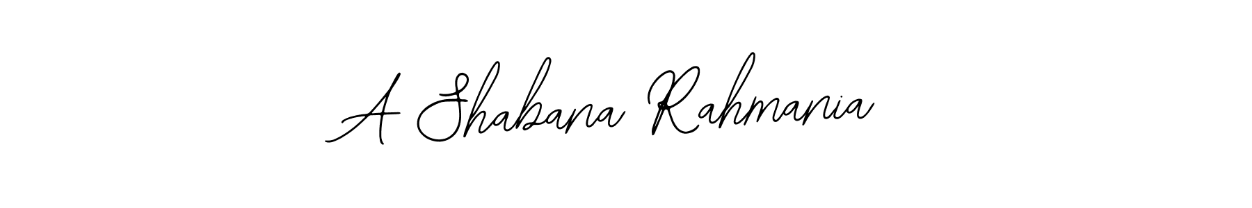 Design your own signature with our free online signature maker. With this signature software, you can create a handwritten (Bearetta-2O07w) signature for name A Shabana Rahmania. A Shabana Rahmania signature style 12 images and pictures png