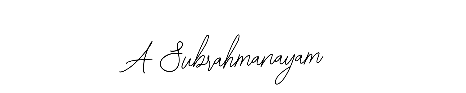 Also You can easily find your signature by using the search form. We will create A Subrahmanayam name handwritten signature images for you free of cost using Bearetta-2O07w sign style. A Subrahmanayam signature style 12 images and pictures png