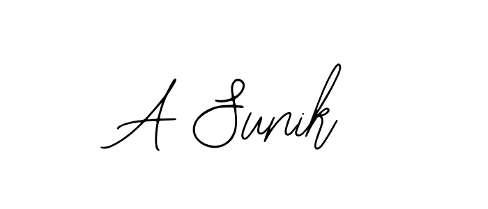 Make a beautiful signature design for name A Sunik. With this signature (Bearetta-2O07w) style, you can create a handwritten signature for free. A Sunik signature style 12 images and pictures png