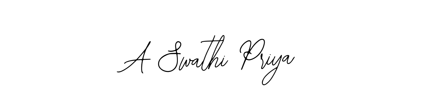 Create a beautiful signature design for name A Swathi Priya. With this signature (Bearetta-2O07w) fonts, you can make a handwritten signature for free. A Swathi Priya signature style 12 images and pictures png