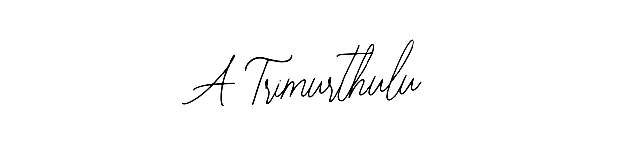 The best way (Bearetta-2O07w) to make a short signature is to pick only two or three words in your name. The name A Trimurthulu include a total of six letters. For converting this name. A Trimurthulu signature style 12 images and pictures png