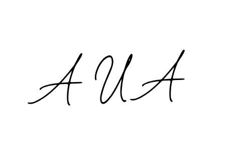 You should practise on your own different ways (Bearetta-2O07w) to write your name (A U A) in signature. don't let someone else do it for you. A U A signature style 12 images and pictures png