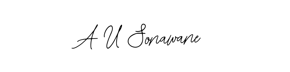 Also You can easily find your signature by using the search form. We will create A U Sonawane name handwritten signature images for you free of cost using Bearetta-2O07w sign style. A U Sonawane signature style 12 images and pictures png