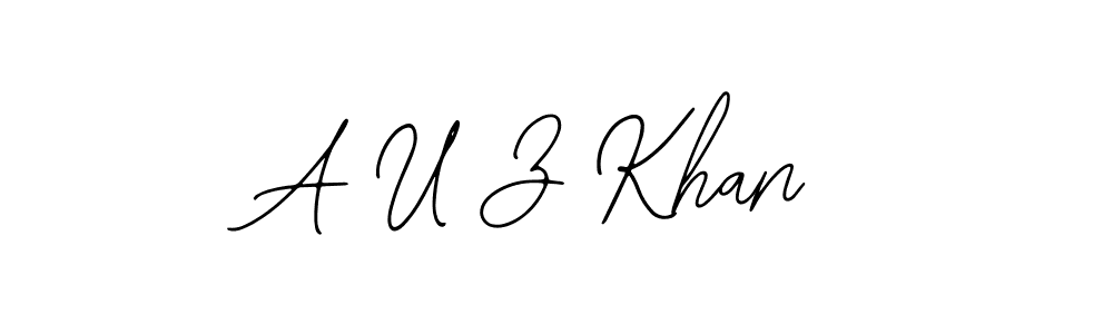 Make a beautiful signature design for name A U Z Khan. With this signature (Bearetta-2O07w) style, you can create a handwritten signature for free. A U Z Khan signature style 12 images and pictures png
