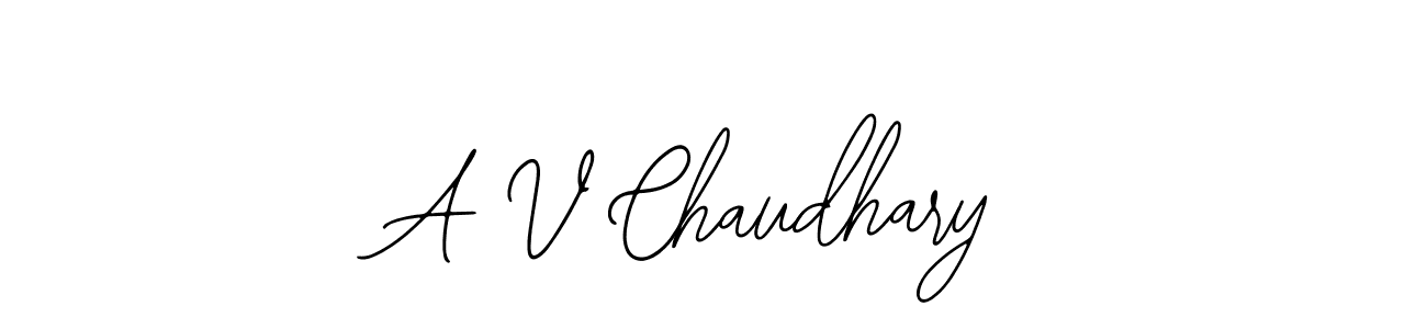 Use a signature maker to create a handwritten signature online. With this signature software, you can design (Bearetta-2O07w) your own signature for name A V Chaudhary. A V Chaudhary signature style 12 images and pictures png