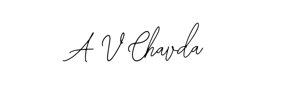 The best way (Bearetta-2O07w) to make a short signature is to pick only two or three words in your name. The name A V Chavda include a total of six letters. For converting this name. A V Chavda signature style 12 images and pictures png