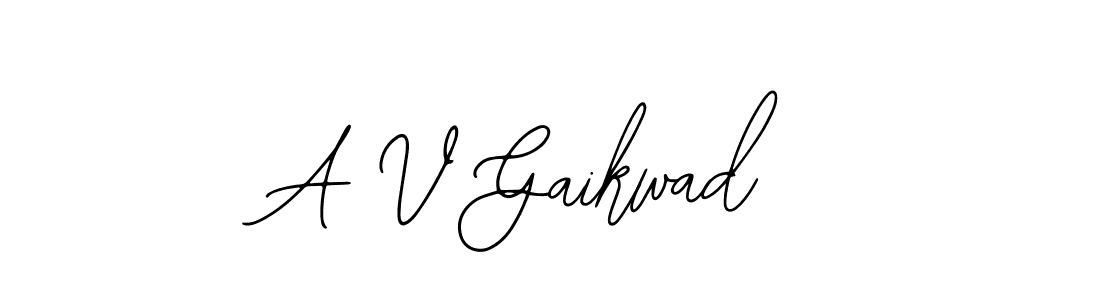 Design your own signature with our free online signature maker. With this signature software, you can create a handwritten (Bearetta-2O07w) signature for name A V Gaikwad. A V Gaikwad signature style 12 images and pictures png