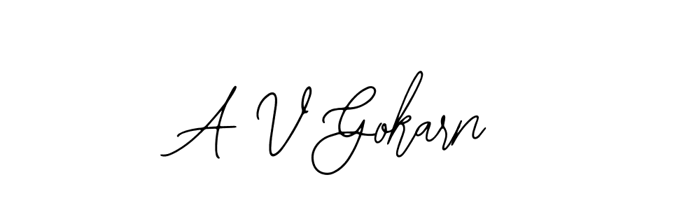 Design your own signature with our free online signature maker. With this signature software, you can create a handwritten (Bearetta-2O07w) signature for name A V Gokarn. A V Gokarn signature style 12 images and pictures png