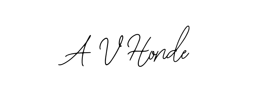 Use a signature maker to create a handwritten signature online. With this signature software, you can design (Bearetta-2O07w) your own signature for name A V Honde. A V Honde signature style 12 images and pictures png