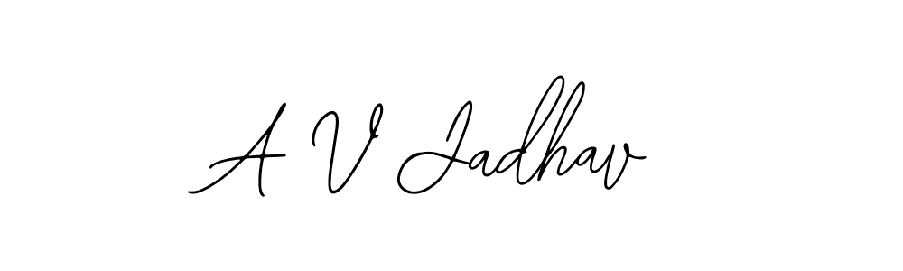 Design your own signature with our free online signature maker. With this signature software, you can create a handwritten (Bearetta-2O07w) signature for name A V Jadhav. A V Jadhav signature style 12 images and pictures png