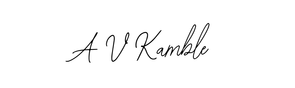 Design your own signature with our free online signature maker. With this signature software, you can create a handwritten (Bearetta-2O07w) signature for name A V Kamble. A V Kamble signature style 12 images and pictures png