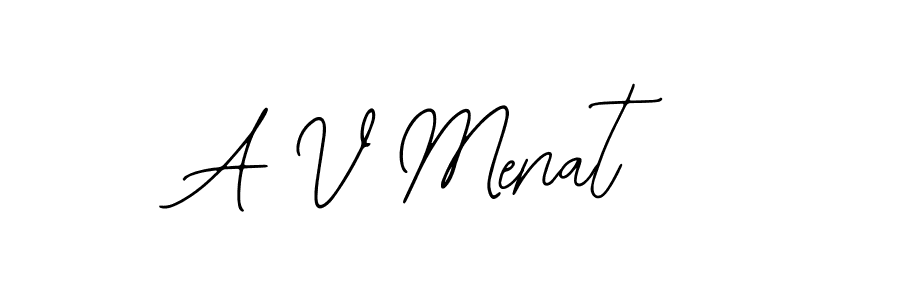 The best way (Bearetta-2O07w) to make a short signature is to pick only two or three words in your name. The name A V Menat include a total of six letters. For converting this name. A V Menat signature style 12 images and pictures png