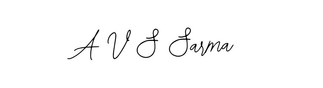 How to make A V S Sarma name signature. Use Bearetta-2O07w style for creating short signs online. This is the latest handwritten sign. A V S Sarma signature style 12 images and pictures png