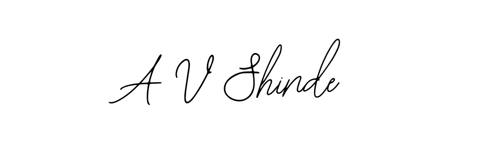 Create a beautiful signature design for name A V Shinde. With this signature (Bearetta-2O07w) fonts, you can make a handwritten signature for free. A V Shinde signature style 12 images and pictures png