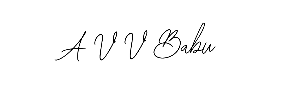 Also You can easily find your signature by using the search form. We will create A V V Babu name handwritten signature images for you free of cost using Bearetta-2O07w sign style. A V V Babu signature style 12 images and pictures png