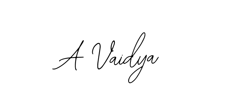 Design your own signature with our free online signature maker. With this signature software, you can create a handwritten (Bearetta-2O07w) signature for name A Vaidya. A Vaidya signature style 12 images and pictures png