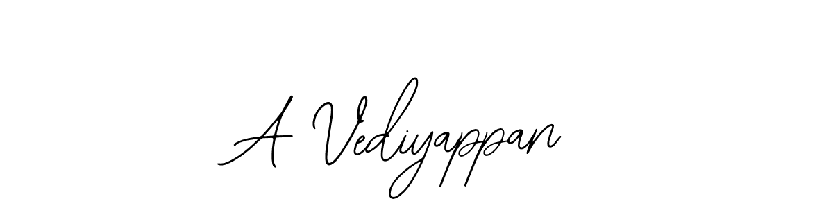 The best way (Bearetta-2O07w) to make a short signature is to pick only two or three words in your name. The name A Vediyappan include a total of six letters. For converting this name. A Vediyappan signature style 12 images and pictures png