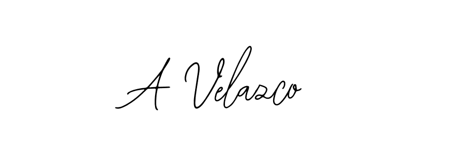 How to make A Velazco name signature. Use Bearetta-2O07w style for creating short signs online. This is the latest handwritten sign. A Velazco signature style 12 images and pictures png