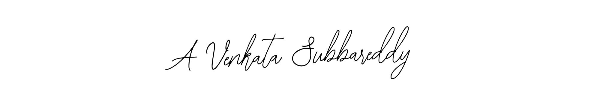 It looks lik you need a new signature style for name A Venkata Subbareddy. Design unique handwritten (Bearetta-2O07w) signature with our free signature maker in just a few clicks. A Venkata Subbareddy signature style 12 images and pictures png