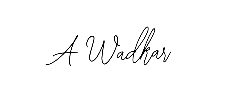 Design your own signature with our free online signature maker. With this signature software, you can create a handwritten (Bearetta-2O07w) signature for name A Wadkar. A Wadkar signature style 12 images and pictures png