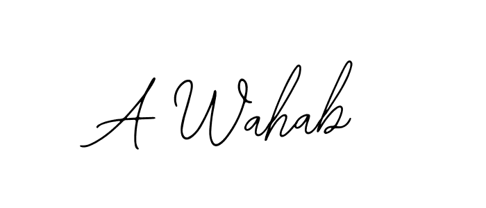 The best way (Bearetta-2O07w) to make a short signature is to pick only two or three words in your name. The name A Wahab include a total of six letters. For converting this name. A Wahab signature style 12 images and pictures png