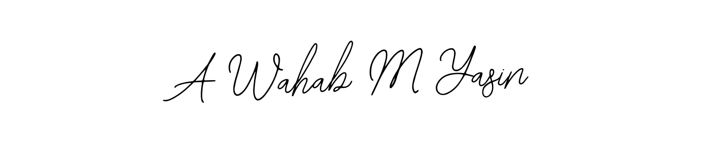 Also You can easily find your signature by using the search form. We will create A Wahab M Yasin name handwritten signature images for you free of cost using Bearetta-2O07w sign style. A Wahab M Yasin signature style 12 images and pictures png