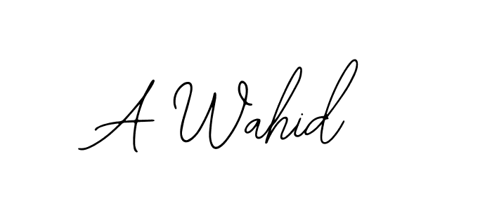 Use a signature maker to create a handwritten signature online. With this signature software, you can design (Bearetta-2O07w) your own signature for name A Wahid. A Wahid signature style 12 images and pictures png