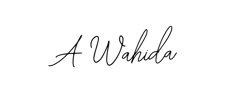 if you are searching for the best signature style for your name A Wahida. so please give up your signature search. here we have designed multiple signature styles  using Bearetta-2O07w. A Wahida signature style 12 images and pictures png